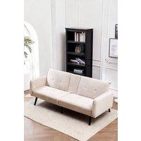 Living and Home Modern 3- Seater Cotton Sofa Bed in Beige