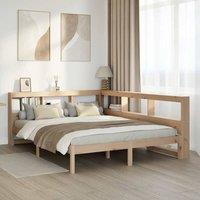 Berkfield Home Bookcase Bed without Mattress 140x200 cm Solid Wood Pine in Brown