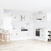 Berkfield Home Kitchen Cabinet "Kalmar" with Double Basins High Gloss White Engineered wood