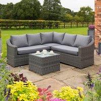 Rowlinsons Bunbury Corner Set Grey Weave - L77 x W77 x H45 cm