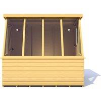 Shires Iceni 8x6' Potting Shed Pre Hung Doors with Opening Glass Side Window in Brown