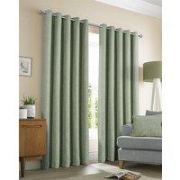 Sundour Amberley Chenille Eyelet Curtains in Green | Size: 168 cm width x 137 cm drop