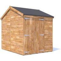 Dunster House Wooden Bike Shed 1.8x2.4m 12mm Walls Apex Roofs, Overlord Modular in Brown