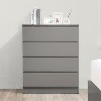 Birlea Oslo 4 Drawer Chest White in Grey