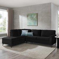 Home Detail Alyssum Left-Hand Corner Sofa in Black | Size: 4 Person