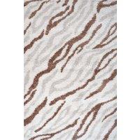THE RUGS Moodi Abstract Design Shaggy Soft High Pile Living Room Rug & Runner in Terracotta | Size: 120 cm x 170 cm