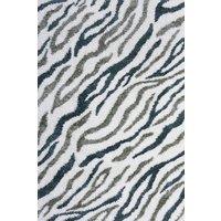 THE RUGS Moodi Abstract Design Shaggy Soft High Pile Living Room Rug & Runner in Green | Size: 120 cm x 170 cm
