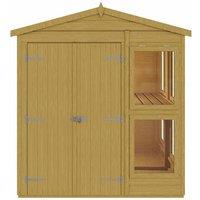 Shires Sun Hut 6 x 8 Feet Potting Shed - L238 x W185.8 x H214.6 cm in Brown