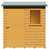 Shires Lewis 6 x 4 Feet Single Door Reverse Apex Style D Shed in Brown