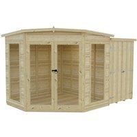 Shires Barclay 7 x 11 Feet with Side Shed - L119 x W205 x H190.3 cm in Natural