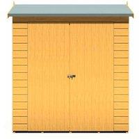 Shires Lewis 4x6' Double Door Reverse Apex Style Shed - L191.4xW136xH204.3 cm in Brown