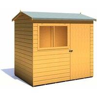 Shires Lewis 7 x 5 Feet Single Door Reverse Apex Style C Shed in Brown