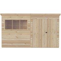 Shires Ranger 12 x 6 Feet Double Door Shed - L179 x W359 x H213.9 cm in Light Brown
