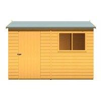 Shires Lewis 10 x 6 Feet Single Door Reverse Apex Style D Shed in Brown