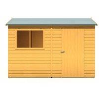 Shires Lewis 10 x 8 Feet Single Door Reverse Apex Style C Shed in Brown