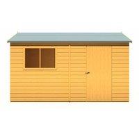 Shires Lewis 12 x 8 Feet Single Door Reverse Apex Style C Shed in Brown