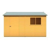 Shires Lewis 12 x 8 Feet Single Door Reverse Apex Style D Shed in Brown