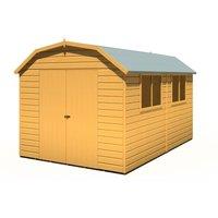 Shires Barn 12x8 DD Premium Sheds - L257.4 x W371.4 x H225.6 cm in Light Tan