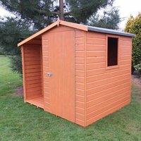 Shires Shed & Log Store 7x6' Dip Treated Single Door with One Opening Window in Brown
