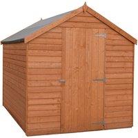 Shires Overlap 8 x 6 Feet Dip Treated Value Range Apex Shed Single Door in Brown