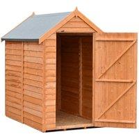 Shires Overlap 6 x 4 Feet Dip Treated Value Range Apex Shed Single Door in Brown