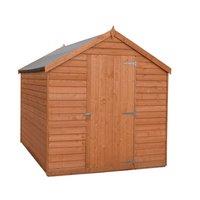 Shires Overlap 7 x 5 Feet Dip Treated Value Range Apex Shed Single Door in Brown