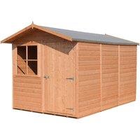 Shires Baracca 7 x 10 ft Dip Treated Shed Single Door with One Opening Window in Brown