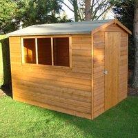 Shires Lewis Handmade Garden Shed Approx 8 x 6 Feet in Brown