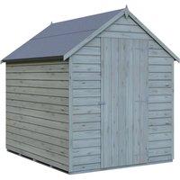 Shires Overlap 7 x 5 Feet Pressure Treated Value Range Shed Single Door in Grey