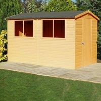 Shires Lewis Handmade Garden Shed Approx 12 x 8 Feet in Brown