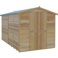 Shires Overlap 10 x 6 Dip Treated Apex Shed Double Door No windows in Brown