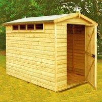 Shires Security Apex Handmade Garden Shed Approx 8 x 6 Feet in Brown