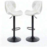 Alivio 2-Piece Modern Faux Leather Adjustable Bar Stool Backrest Bar Chairs in White