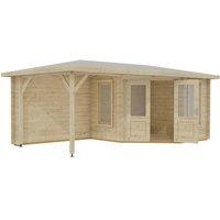 Shires Amarrillo 10 x 20 Feet 44 mm Corner Log Cabin - L280 x W576 x H247.6cm in Light Brown