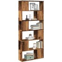 Berkfield Home Book Cabinet/Room Divider Old Wood 80x24x186 cm in Brown | Size: 80 x 24 x 186 cm