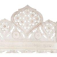 Berkfield Home Hand carved 5-Panel Room Divider White 200x165 cm Solid Mango Wood