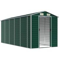Berkfield Home Garden Shed Green 191x470x198 cm Galvanised Steel | Size: 191 x 470 x 198 cm