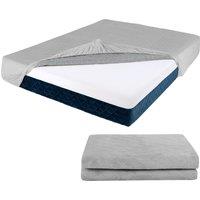 Costway King Size Mattress Protector Luxury Soft Velvet Mattress Topper in Grey