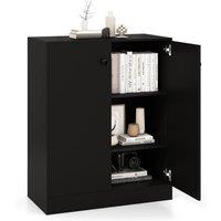 Costway 2-Door Storage Cabinet Buffet Cabinet w/ 3 Shelves Sideboard Kitchen Hallway in Black