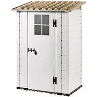 Shire Tuscany Evo 4' x 2'6 100 Plastic Garden Storage Shed Single door in White