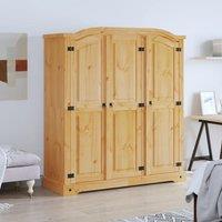 Berkfield Home Wardrobe Mexican Pine Corona Range 3 Doors in Brown