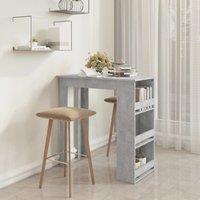 Berkfield Home Bar Table with Storage Rack Concrete Grey 102x50x103.5 cm