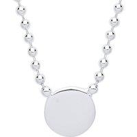Jewelco London Women's Silver Bead Chain Medallion Necklace 18 inch