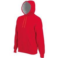 Kariban Men's Contrast Heavyweight Hoodie in Red | Size: 3XL