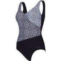 Zoggs Women's Opulence Front Crossover V Back One Piece Swimsuit in Black | Size: 10