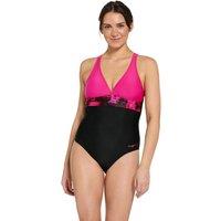 Zoggs Women's Inferno Panel Crossback One Piece Swimsuit in Black | Size: 22