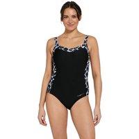 Zoggs Women's Moonstone Ankor Clipback One Piece Swimsuit in Black | Size: 12