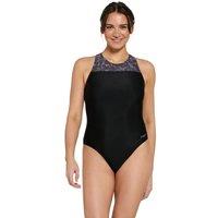 Zoggs Women's Stormy Zip Back One Piece Swimsuit in Black | Size: 12