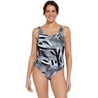 Zoggs Women's Sea Skin Print One Piece Swimsuit in Black | Size: 20