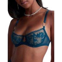Aubade Women's Flawless Love Half Cup Bra in Blue | Size: 34C